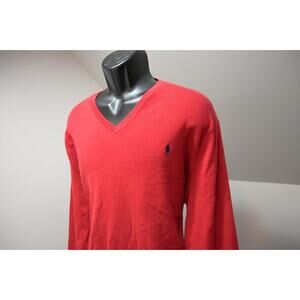 Polo Ralph Lauren Pima V Neck Pullover Sweater Red Long Sleeve Mens Sz 2XL XXL
